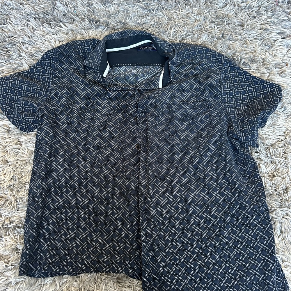 Croft & Barrow Black and White Patterned Button Down Shirt